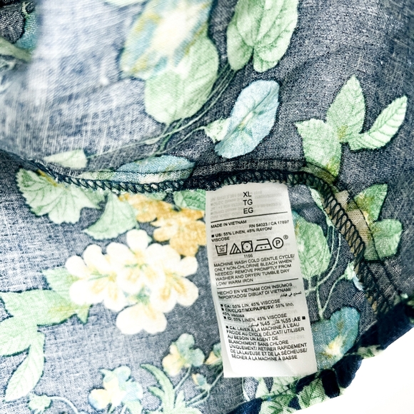 Old Navy Blue & Yellow Floral Tank Top with Ruffled Front - Picture 3 of 10